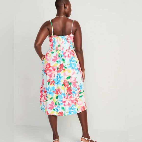 Old Navy Fit and Flare Tropical Floral Flowy Sleeveless Maternity Midi Dress XXL - Picture 11 of 15